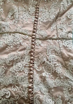 $183.08 • Buy Winter Wedding Valentine Blush Long Maxi Dress Lace Silk UK Size 8-10 Modest