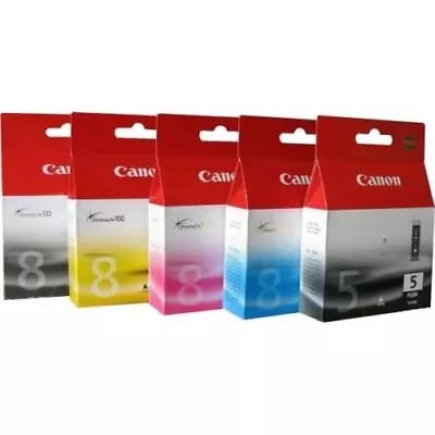 Canon Pixma PGI-5 CLI-8 BCMY Ink Cartridge Bundle Set 5 * FREE DELIVERY * 5 PACK • £24.99