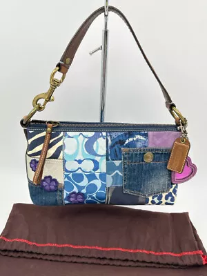 Coach Multi-Color Coach Denim/Leather Patchwork #10813 Purse • $36.99