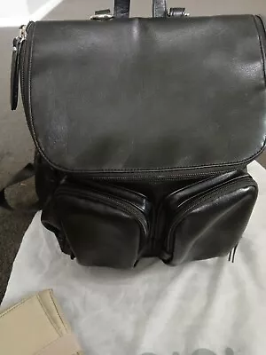 Oioi Backpack Nappy Bag- Black Vegan Leather • $150