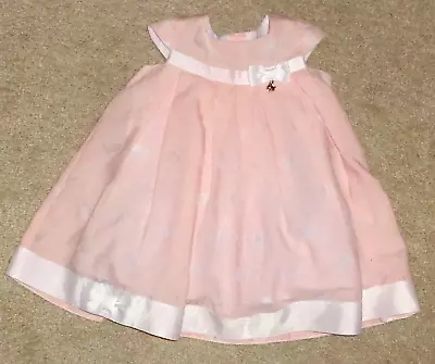 Maggie & Zoe Baby Girls Dress Pink White Bunny Rabbits Size 3-6 Months • $7.99