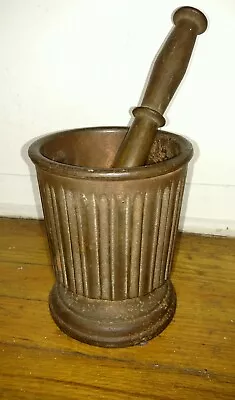Antique Cast Iron Mortar And Pestle Owner Letter And  Smithsonian Museum Paper  • $200