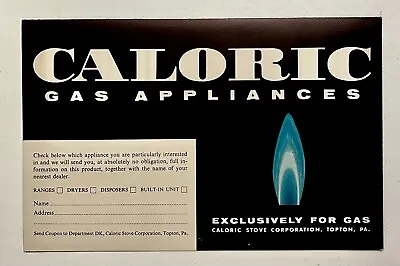 1950s Caloric Gas Appliances Vintage Brochure Order Form Dryers Topton PA Ranges • $12.50