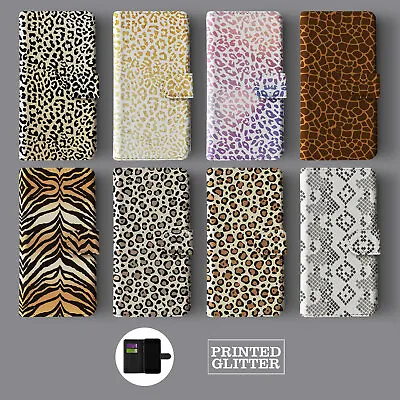 £9.89 • Buy Animal Print Leopard Gold Glitter Snake Leather Wallet Phone Case For Iphone