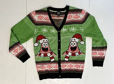 Patrick Star Mens Ugly Christmas Sweater Knit Cardigan SpongeBob Sz Med • $60