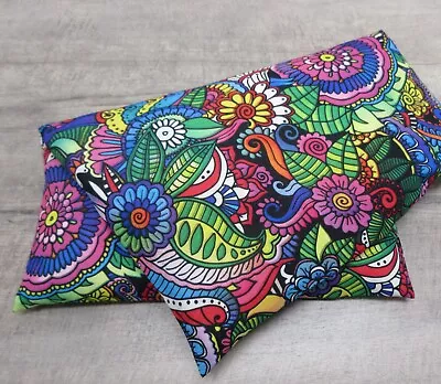 Corn Heat Pack Microwave Pillow Washable Cover Floral Flowers Doodle Drawing 818 • $22