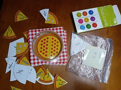  Math Learning Division - Fractions Lot Pizza Fractions Game Flash Cards  • $9.31