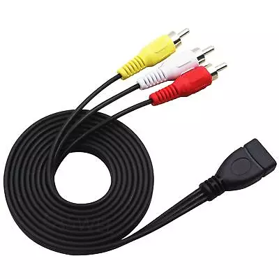 5Ft 2.0 USB Female Connector To 3 RCA Male A/V Camcorder Adapter Cable TV/PC/Mac • $6.58