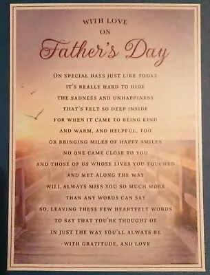 GRAVESIDE MEMORIAL CARD Father's Day Loving Memory Verse Remembrance Love Dad • £2.75