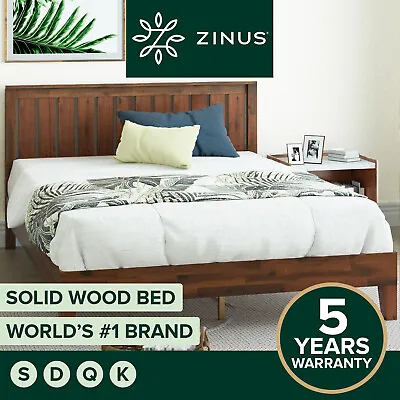 $349 • Buy Bed Frame QUEEN DOUBLE KING SINGLE Solid Pine Wood Base - Zinus