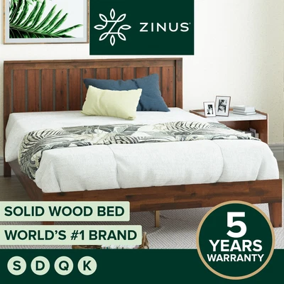 $349 • Buy Bed Frame QUEEN DOUBLE KING SINGLE Solid Pine Wood Base - Zinus