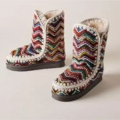 MOU Womens Eskimo Multi Wool Boots Shoes Sz 7 • $168.75