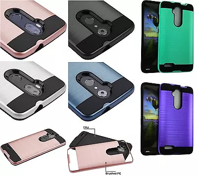 ZTE Max XL N9560 / Blade Max 3 Z986 - HYBRID BRUSHED METAL SILK ARMOR CASE COVER • $8.35