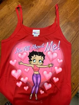 Betty Boop 'It's All About Me' Spaghetti Strap Tank Top-size L • $35