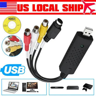 USB 2.0 Audio Video VHS To DVD VCR PC HDD Converter Adapter Digital Capture Card • $8.95