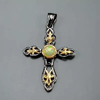 Vintage Jewelry Opal Pendant 925 Sterling Silver  /NP34037 • $9.99