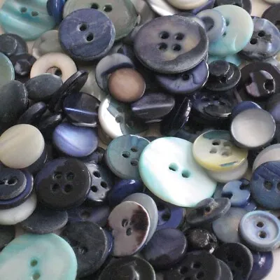 Vintage Mother-of-Pearl Buttons Dyed Blue Small Sizes • $3.50