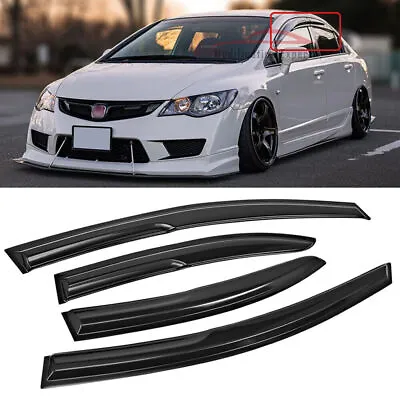 For 2006-2011 Honda Civic Sedan JDM Mugen Style Window Visors Vent Rain Guards* • $24.99