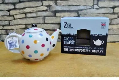 London Pottery Globe 2 Cup Teapot White With Mutli Spots • £15.95