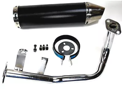 GY6 50cc Scooter Performance Exhaust Muffler 4 Stroke QMB139 Black Cannister • $58.99