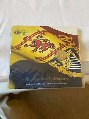 The Royal Mint -THE ROYAL ARMS 2015 £1 Coin • £10