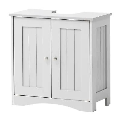 White Bathroom Under Sink Cabinet Basin Storage Cupboard Vanity Unit Furniture • £34.89