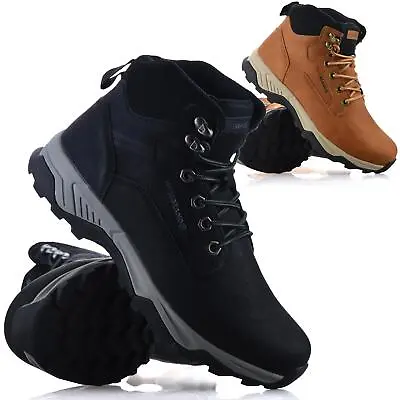 Mens Walking Hiking Memory Foam Lace Up Casual Ankle Boots Trainers Shoes Size • £14.98