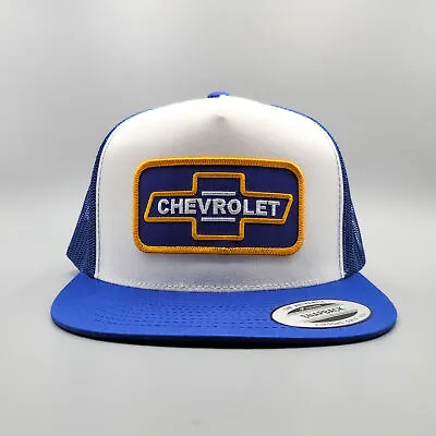 Chevrolet Hat Chevy Vintage Trucker Chevy Bowtie Logo Retro Cap Yupoong 6006 • $38