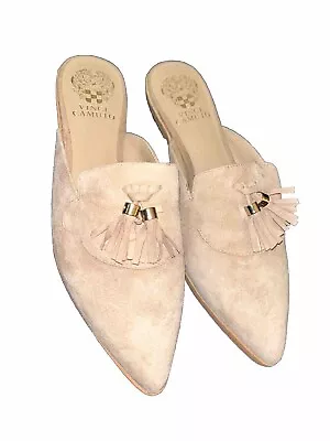 Vince Camuto Womens Lenja Suede  Square Toe Slide Sandals Shoes • $16