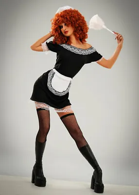 £24.99 • Buy Womens Rocky Horror Magenta Style French Maid Costume