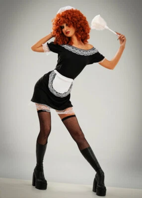 £24.99 • Buy Womens Rocky Horror Magenta Style French Maid Costume