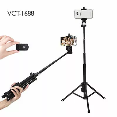 Tripod Extendable Selfie Stick Strong Holder + Bluetooth Remote For Apple  • £16.75