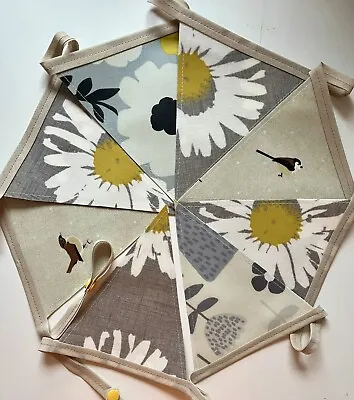 Handmade Oilcloth Bunting - Garden/Home Garden Birds - 2 Meters Double Sided • £16.50