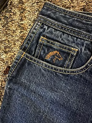Jordache Vintage Long Jeans Dark Wash Hong Kong Unhemmed. Size 31 • $49.99
