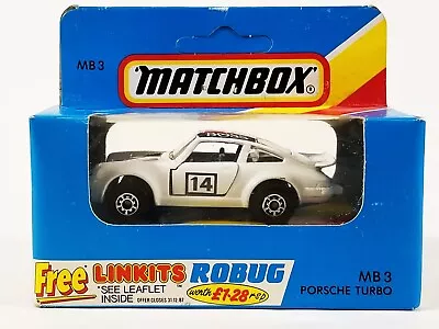 Matchbox Porsche Turbo Hugo Boss / 1987 / Rare Unpunched Linkits Robug Blue Box • $79.95