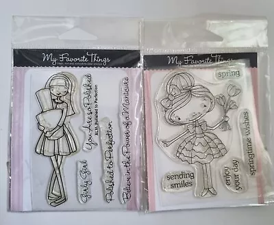 MFT My Favorite Things X2 Clear Stamp Sets Doodle & ALM Girls Cute Characters • £5.50