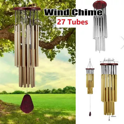 27 Tubes Windchime Bell Outdoor Large Wind Chimes Garden Home Decor 85cm • £5.69
