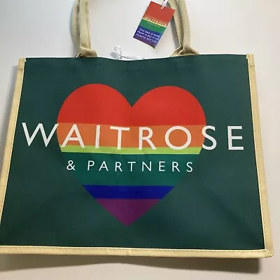 Waitrose Tote NHS Pride Bag Green Stripe John Lewis Partners New • £86.73