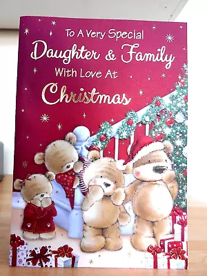 To A  Very Special Daughter & Family With Love At Christmas ~ Card ~Free P&p • £1.68