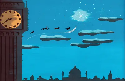 Peter Pan Mary Blair You Can Fly Big Ben London Concept Disney Poster Print • $19.49