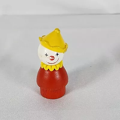 VINTAGE Fisher Price Little People CIRCUS WOOD PLASTIC CLOWN • $8.50