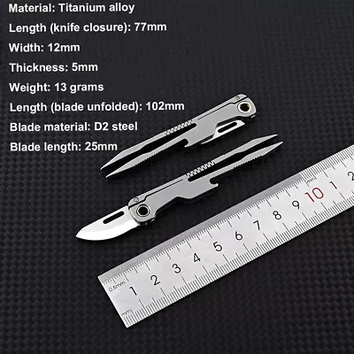 1/2PS EDC Titanium Alloy Multi Tool Tweezers Opener Pocket Outdoor Folding Knife • $15.18