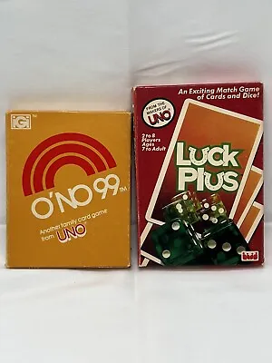 Vintage O'NO 99 Card Game And Luck Plus From UNO 1980's Card Games Both Complete • $21.99