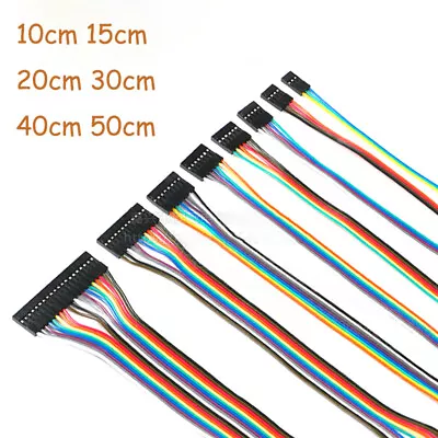 1-10 Way Dupont Cables F-F 2.54mm Ribbon Connector Wire Cable Flat Arduino Pi • $2.41