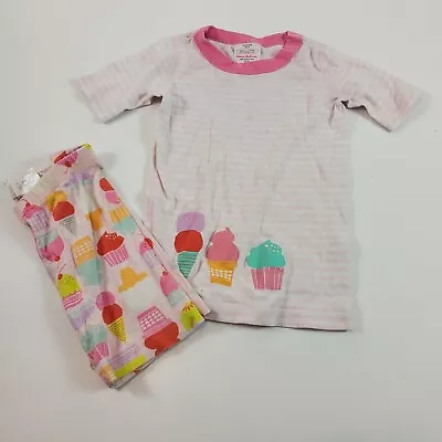 Hanna Andersson Girls Cupcake Pajamas 6-7 Flaw • $10.39