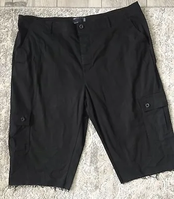 Black Cargo Shorts Large Asos Long Pockets Work Utility Casual 40 Inch  • £3.99