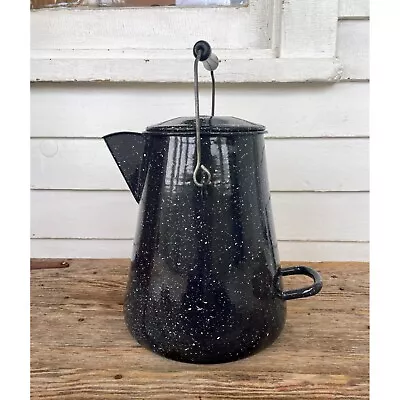 Vintage USN Vollrath Co Enamel Cowboy Coffee Pot Military Navy USA • $125