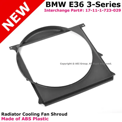 92-95 BMW E36 3-Series Radiator Cooling Fan Shroud Direct Replacement ABS • $32.91