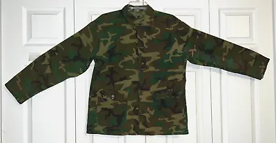 Army Marine Weather Woodland Combat CAMO BDU Coat Shirt - MEDIUM-SHORT • $4.99