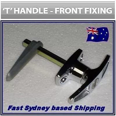 $28.65 • Buy T Handle Door Lock Caravan Garage Shed Campervan Trailer Ute (75mm FRONT FIXING)